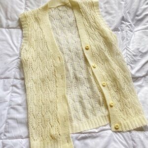 Vintage Lace Knit Women's Cardigan Vest